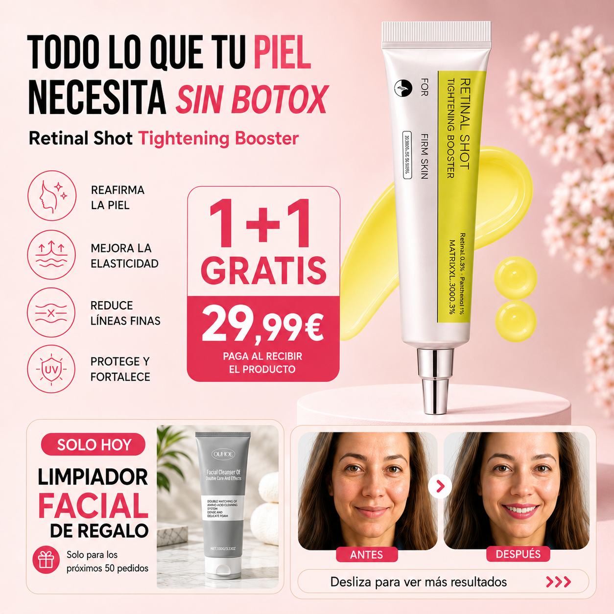 LEHACARE Retinal · Efecto Lifting sin agujas.